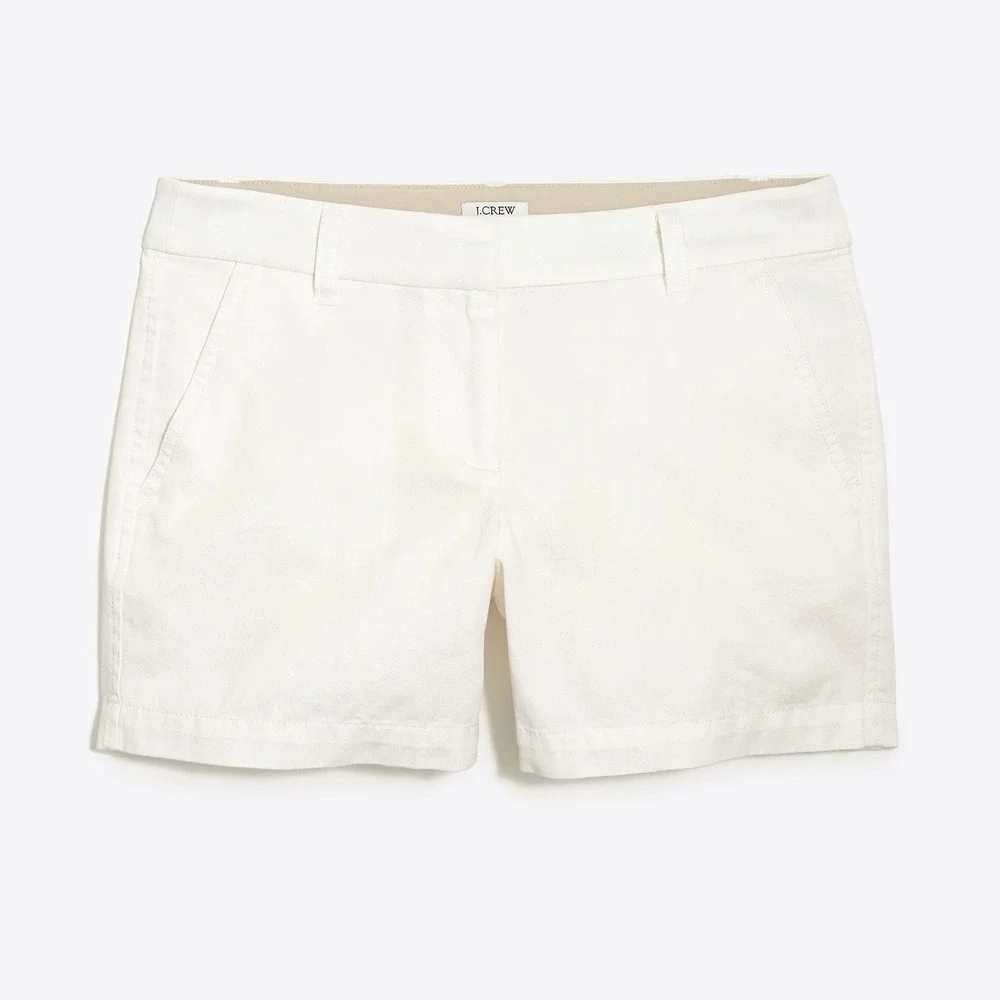 NWT!!‎ J. CREW Factory 5" Classic Chino Shorts Solid White Pockets Preppy 12 - Picture 11 of 15